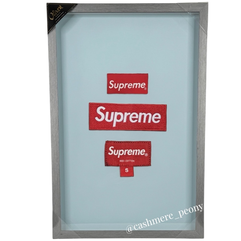 Supreme X Oliver Gal Box Logo Glass Shadow Box Print Framed Art